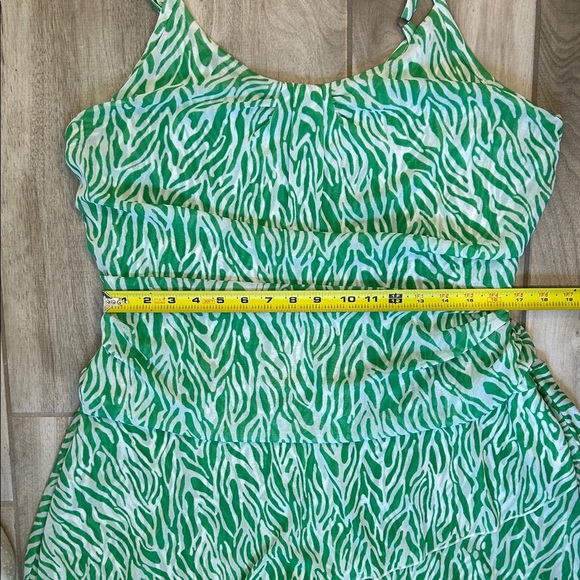 Diane Von Furstenberg x Target Green Mini Dress Strappy Mesh Sea Twig - Picture 11 of 12